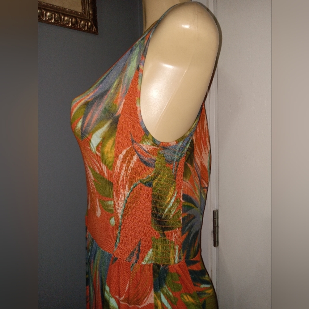 SOFT SURROUNDINGS SLEEVELESS FLORAL MAXI DRESS SZ M - Picture 5 of 8